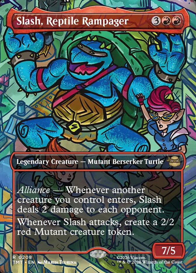 Slash, Reptile Rampager 208 (Teenage Mutant Ninja Turtles)  - Borderless Foil | Good Games Morley