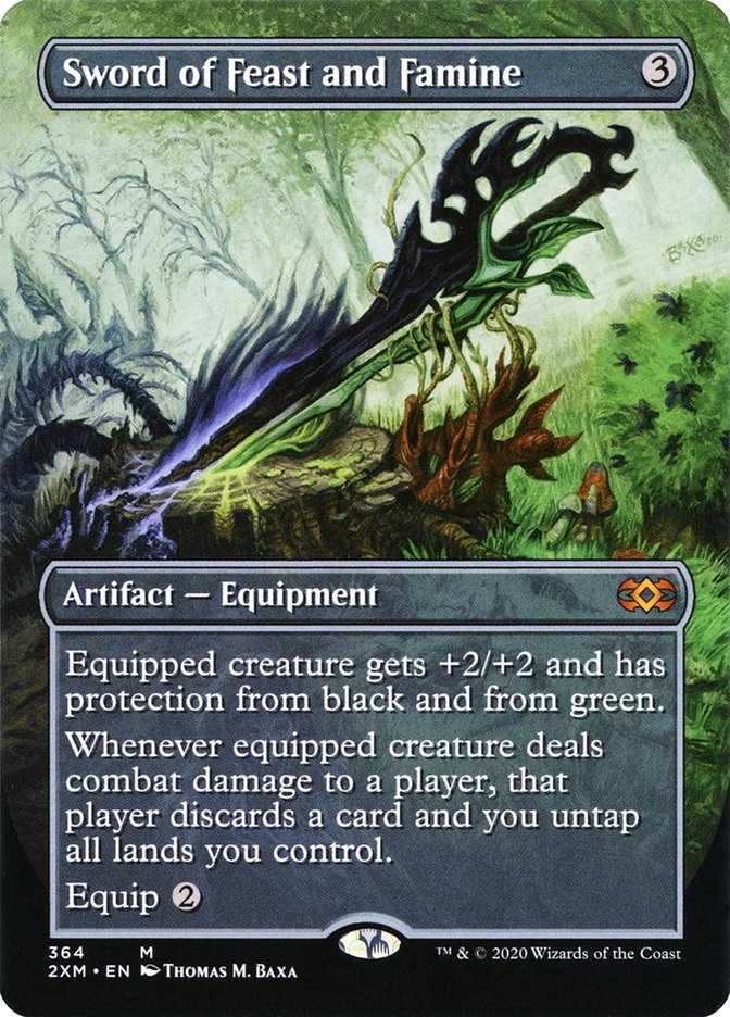 Sword of Feast and Famine 364/332 (Double Masters)  - Borderless Foil | Good Games Morley