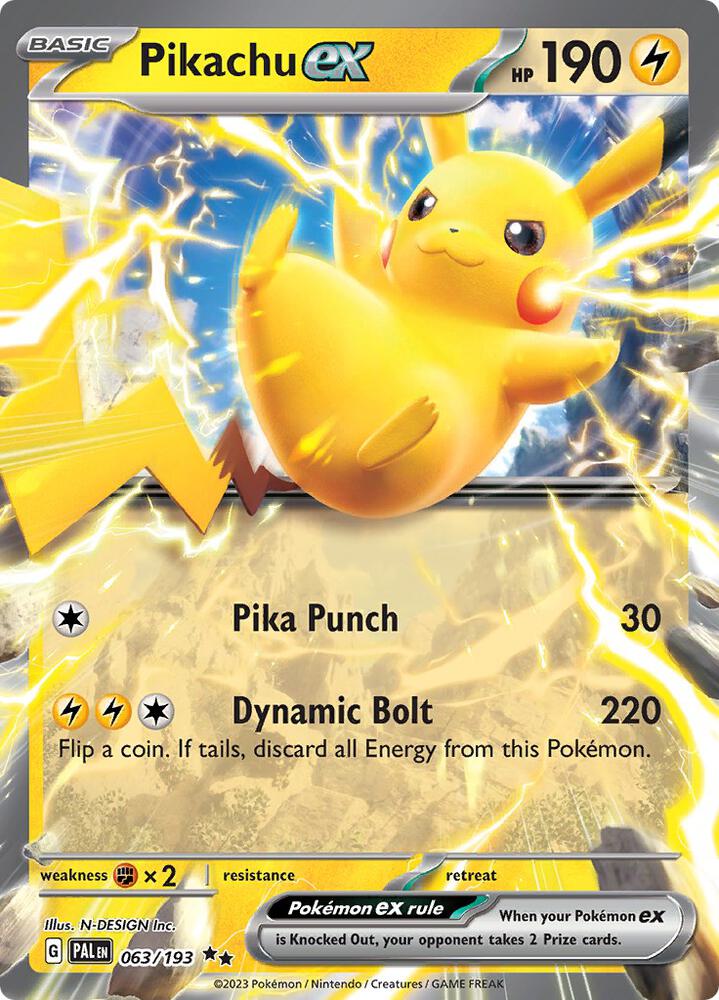 Pikachu ex 063/193 (SV02: Paldea Evolved)  - Holofoil | Good Games Morley