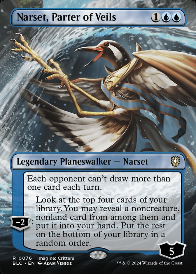 Narset, Parter of Veils 76 (Commander: Bloomburrow)  - Borderless Foil | Good Games Morley