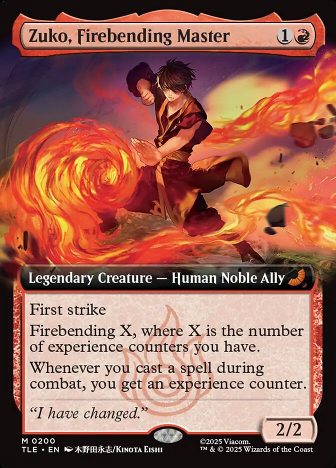 Zuko, Firebending Master 200/317 (Avatar: The Last Airbender: Eternal-Legal)  - Extended Art | Good Games Morley