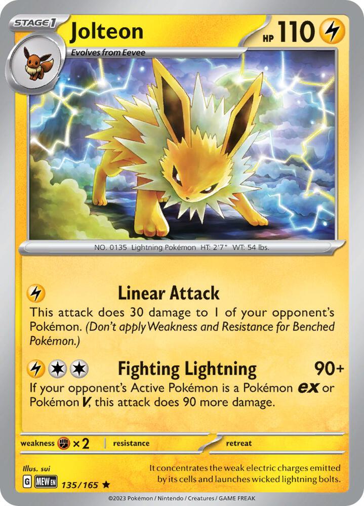 Jolteon 135/165 (SV: Scarlet & Violet 151)  - Holofoil | Good Games Morley