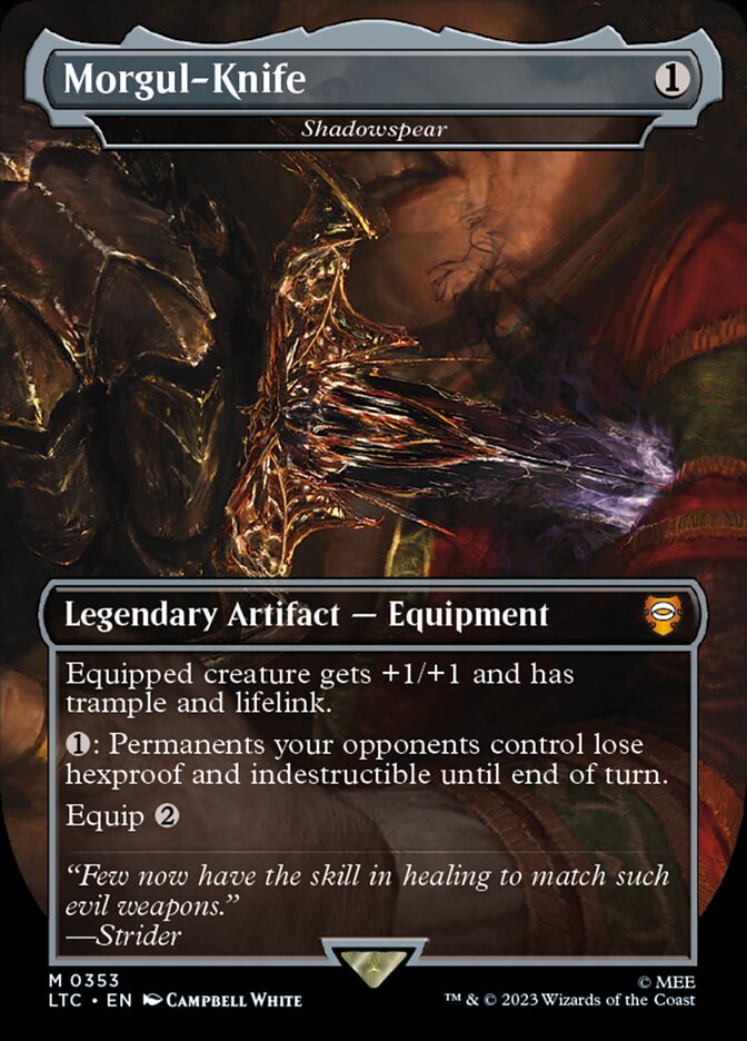 Morgul-Knife - Shadowspear 353 (Commander: The Lord of the Rings: Tales of Middle-earth)  - Borderless Foil | Good Games Morley
