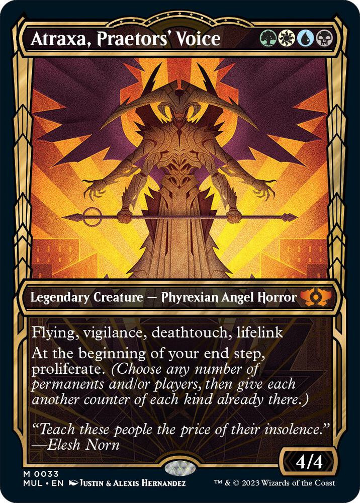 Atraxa, Praetors' Voice 33 (March of the Machine: Multiverse Legends)  - Showcase | Good Games Morley