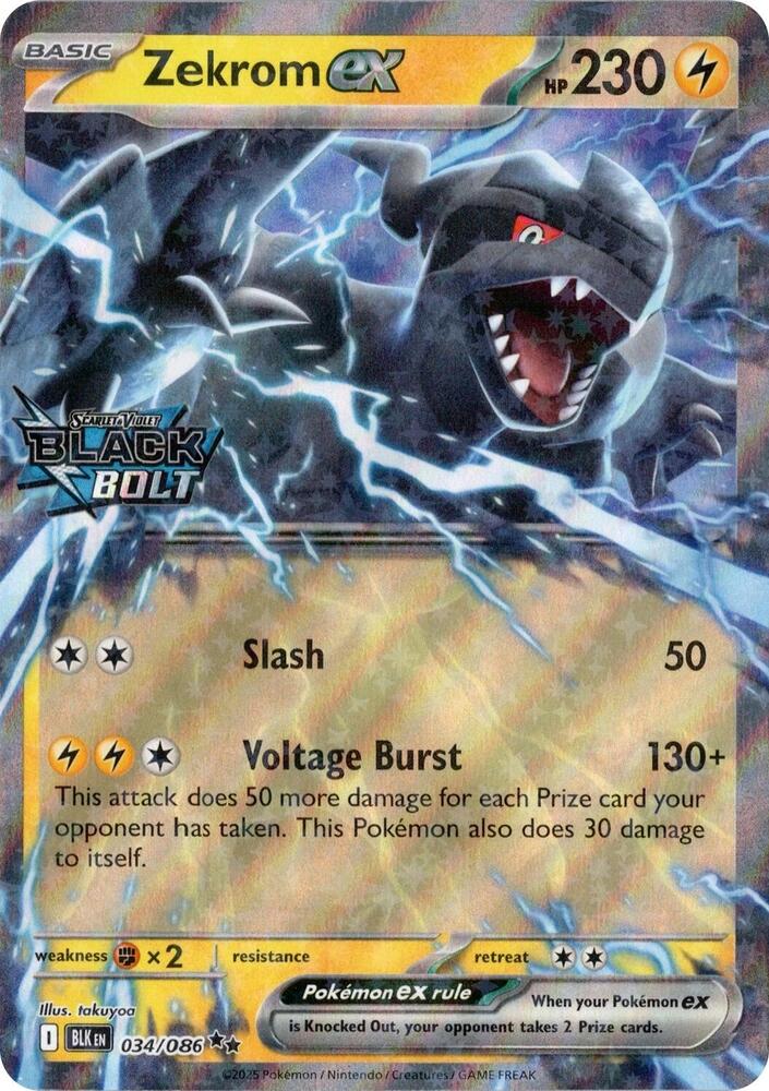 Zekrom ex Black Bolt Stamped 034/086 (Miscellaneous Cards & Products)  - Holofoil | Good Games Morley