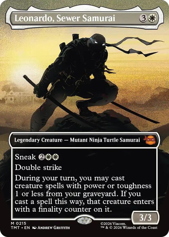 Leonardo, Sewer Samurai 215 (Teenage Mutant Ninja Turtles)  - Borderless Foil | Good Games Morley