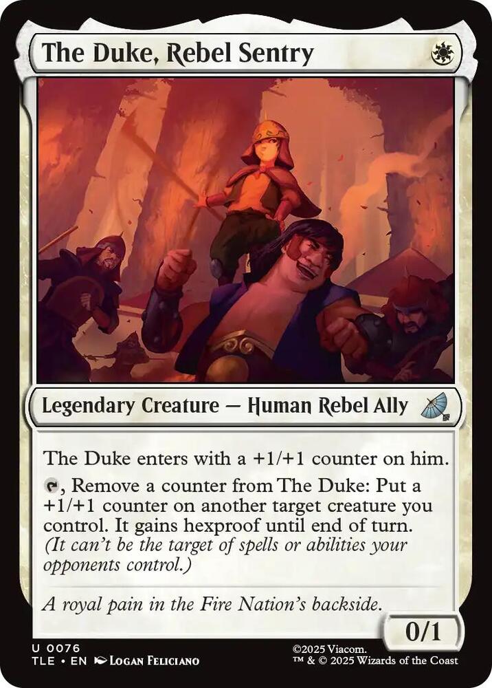 The Duke, Rebel Sentry 76/317 (Avatar: The Last Airbender: Eternal-Legal)  - Foil | Good Games Morley