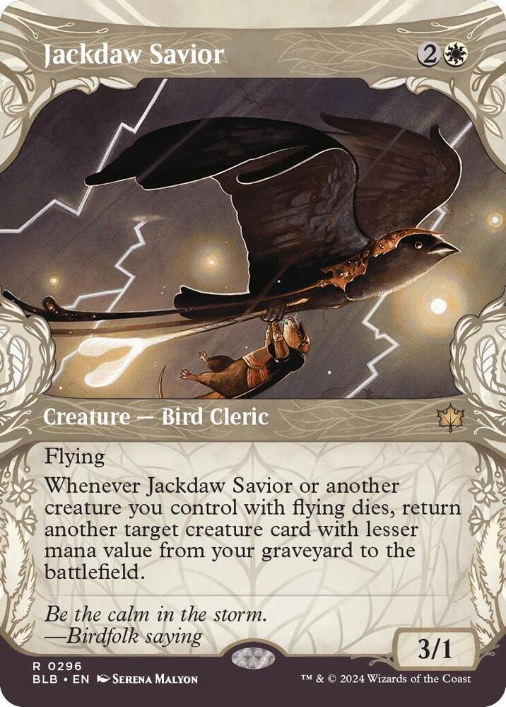 Jackdaw Savior 296 (Bloomburrow)  - Showcase Foil | Good Games Morley