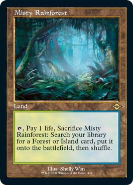 Misty Rainforest Retro Frame Foil Etched 438 (Modern Horizons 2)  - Foil | Good Games Morley