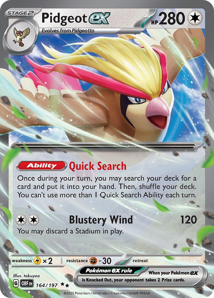 Pidgeot ex 164/197 (SV03: Obsidian Flames)  - Holofoil | Good Games Morley