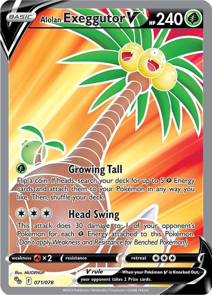 Alolan Exeggutor V 071/078 (Pokemon GO)  - Holofoil | Good Games Morley