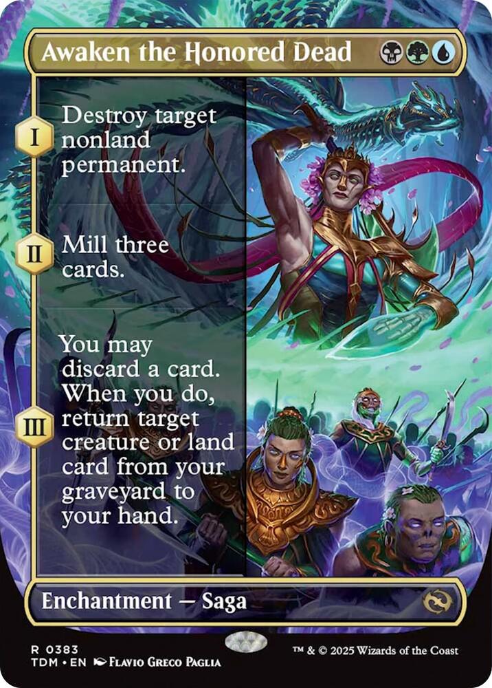 Awaken the Honored Dead 383 (Tarkir: Dragonstorm)  - Borderless Foil | Good Games Morley