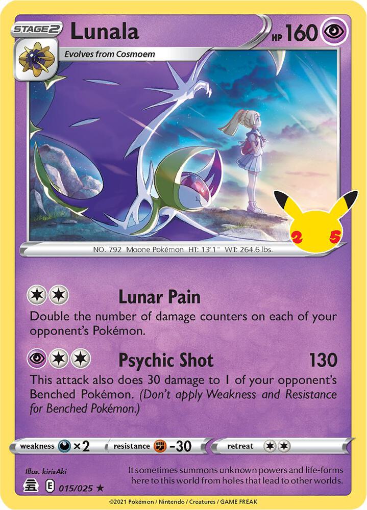 Lunala 015/025 (Celebrations)  - Holofoil | Good Games Morley