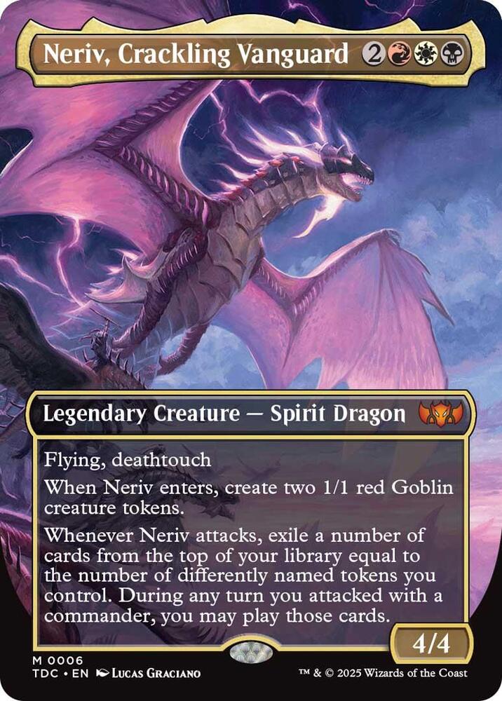 Neriv, Crackling Vanguard 6 (Commander: Tarkir: Dragonstorm)  - Borderless Foil | Good Games Morley