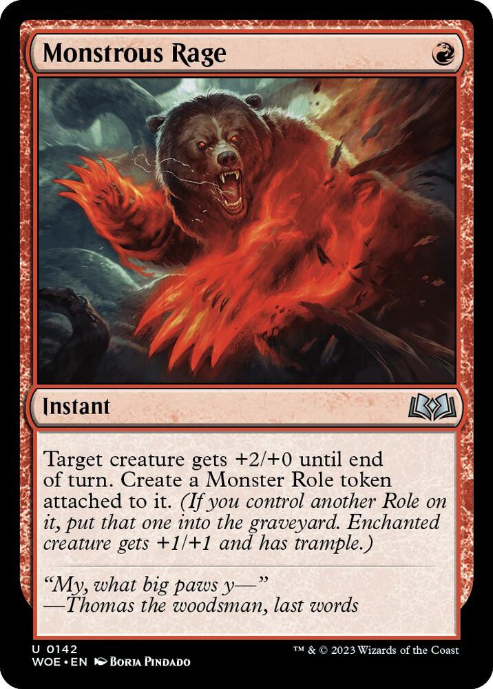Monstrous Rage 142/276 (Wilds of Eldraine)  | Good Games Morley