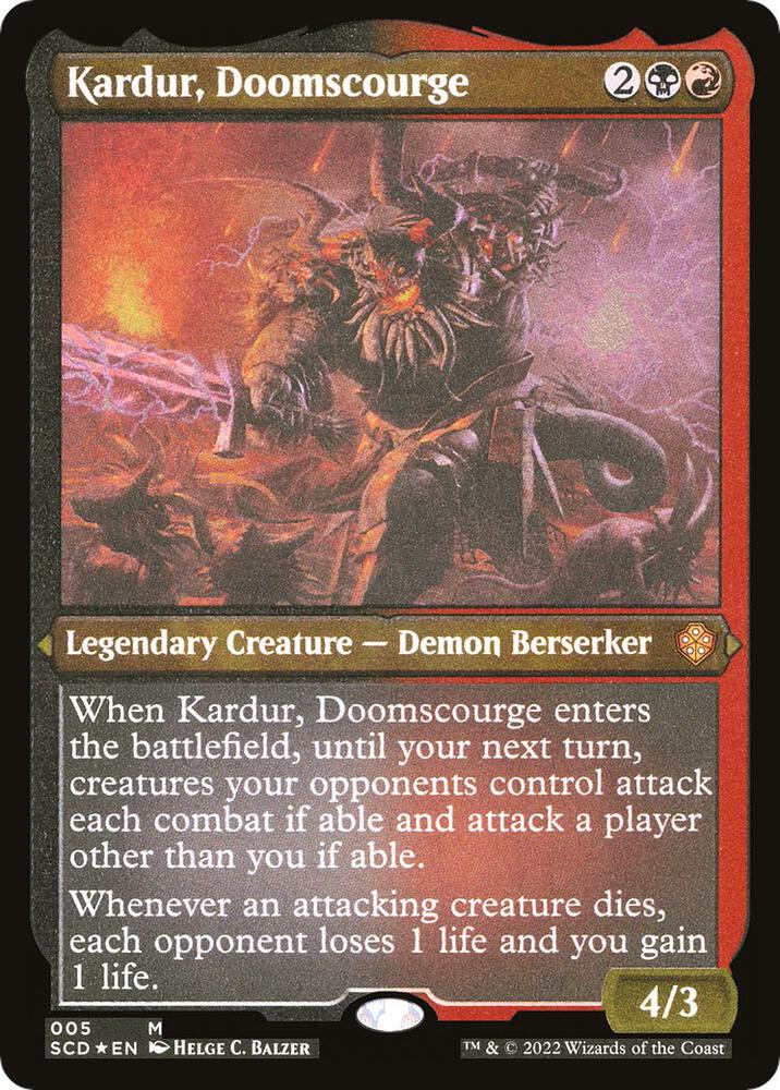 Kardur, Doomscourge 5 (Starter Commander Decks)  - Thick Stock Etched Foil | Good Games Morley