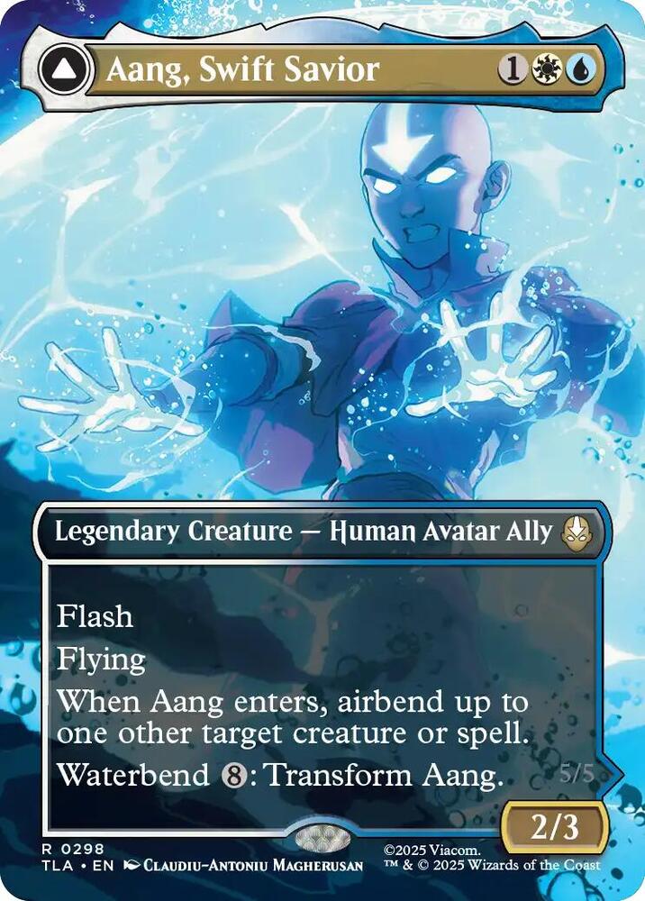 Aang, Swift Savior // Aang and La, Ocean's Fury 298 (Avatar: The Last Airbender)  - Borderless | Good Games Morley