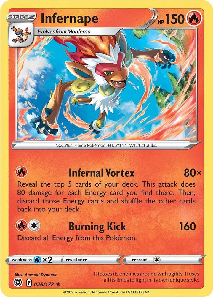 Infernape 026/172 (SWSH09: Brilliant Stars)  - Holofoil | Good Games Morley
