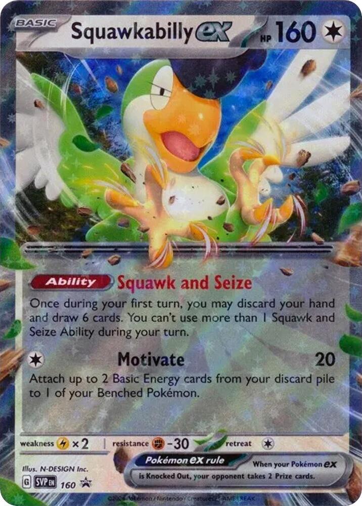 Squawkabilly ex 160 (SV: Scarlet & Violet Promo Cards)  - Holofoil | Good Games Morley