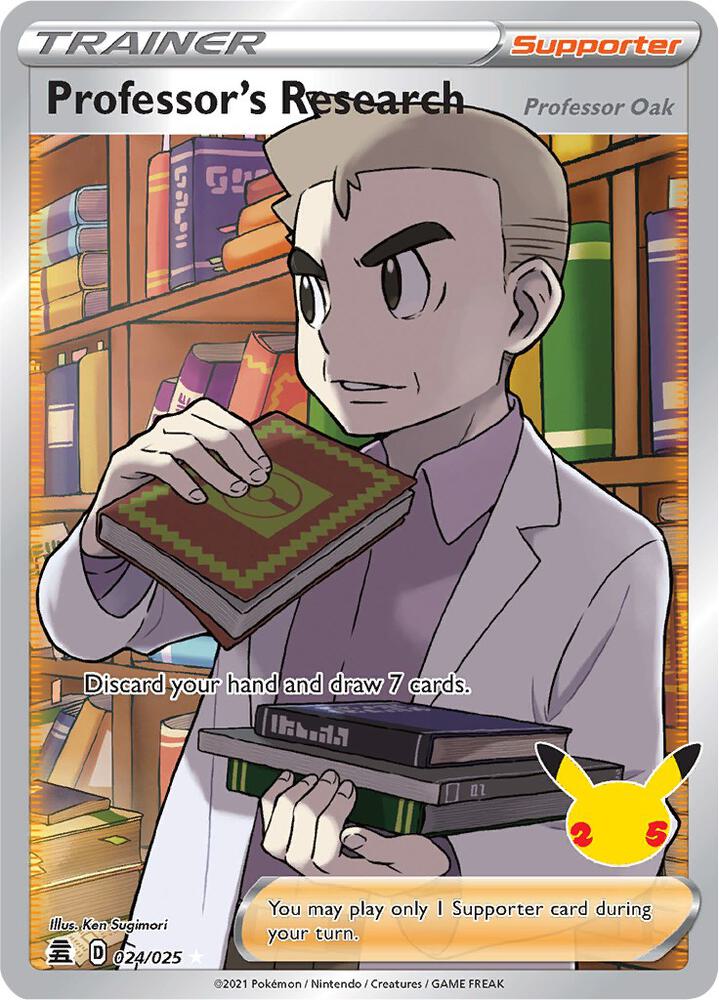 Professor's Research - Professor Oak Full Art 024/025 (Celebrations)  - Holofoil | Good Games Morley
