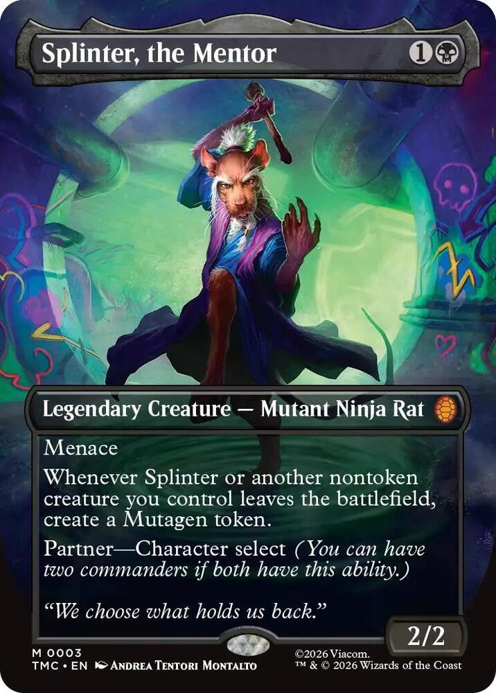 Splinter the Mentor 0003 Borderless 3 (Commander: Teenage Mutant Ninja Turtles)  - Foil | Good Games Morley