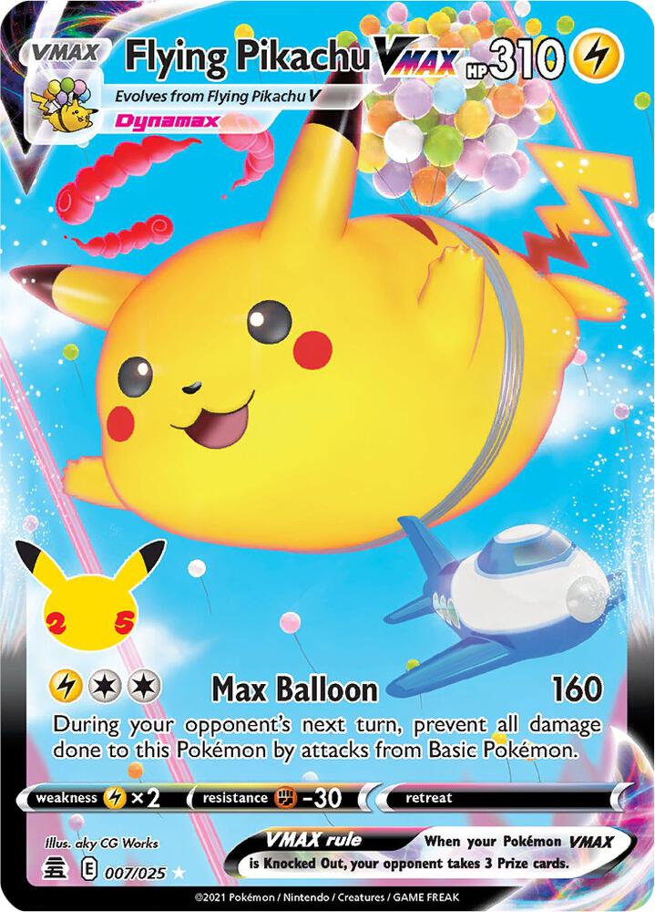 Flying Pikachu VMAX 007/025 (Celebrations)  - Holofoil | Good Games Morley