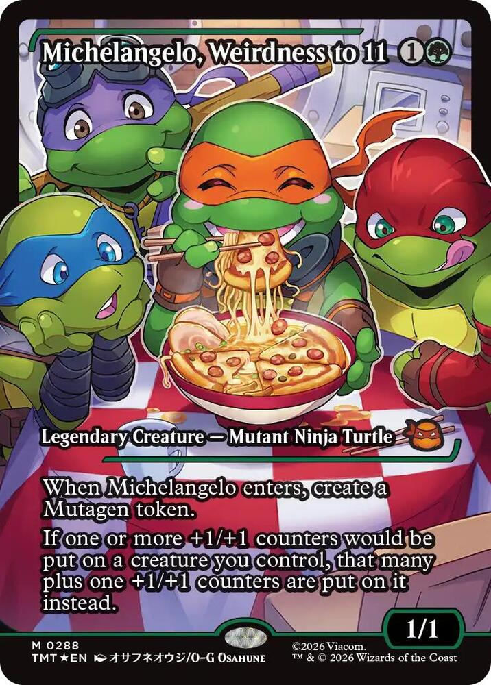 Michelangelo, Weirdness to 11 288/190 (Teenage Mutant Ninja Turtles)  - Showcase Foil | Good Games Morley