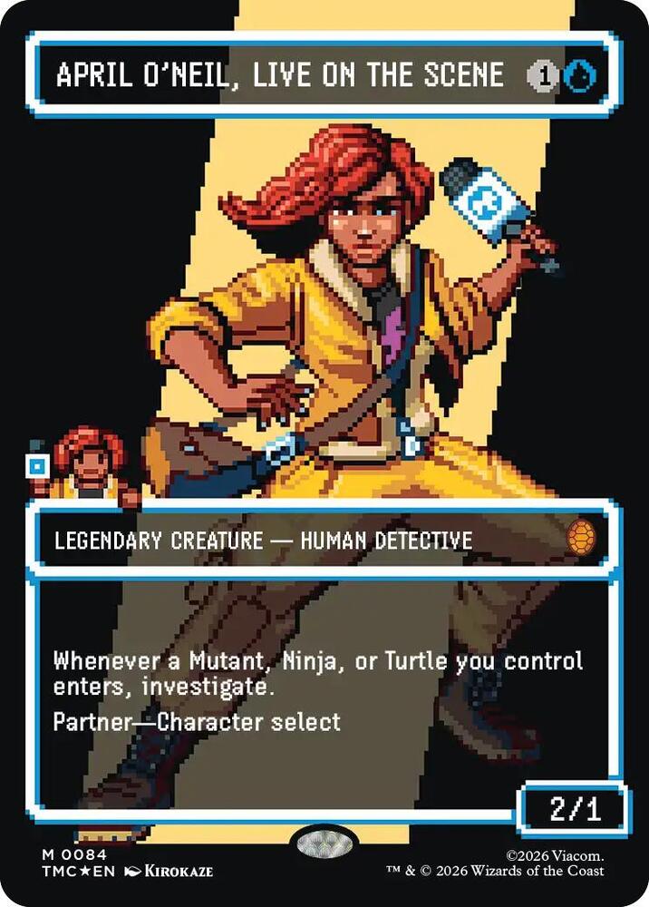 April ONeil Live on the Scene Borderless  84/0 (Commander: Teenage Mutant Ninja Turtles)  - Surge Foil | Good Games Morley