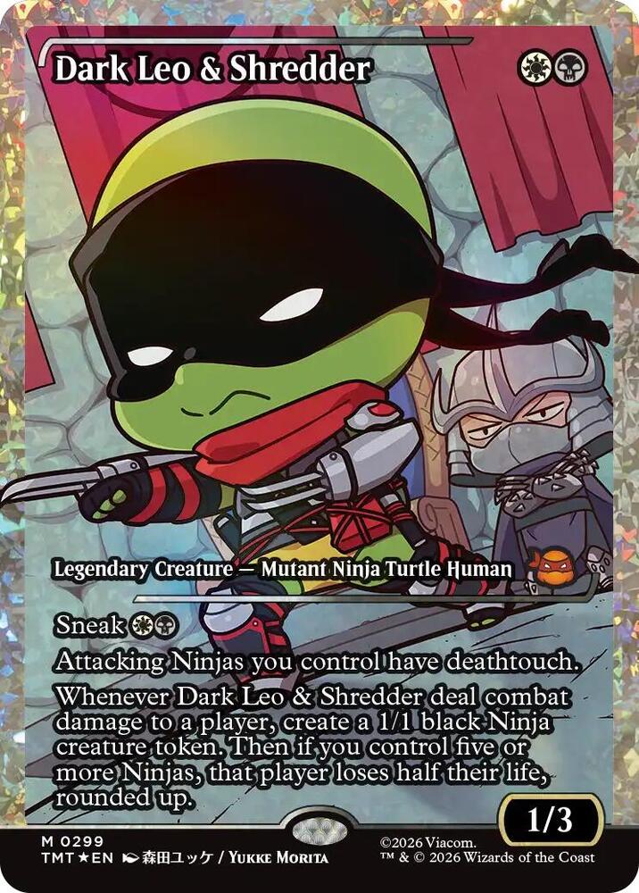 Dark Leo & Shredder 299/190 (Teenage Mutant Ninja Turtles)  - Showcase Fracture Foil | Good Games Morley