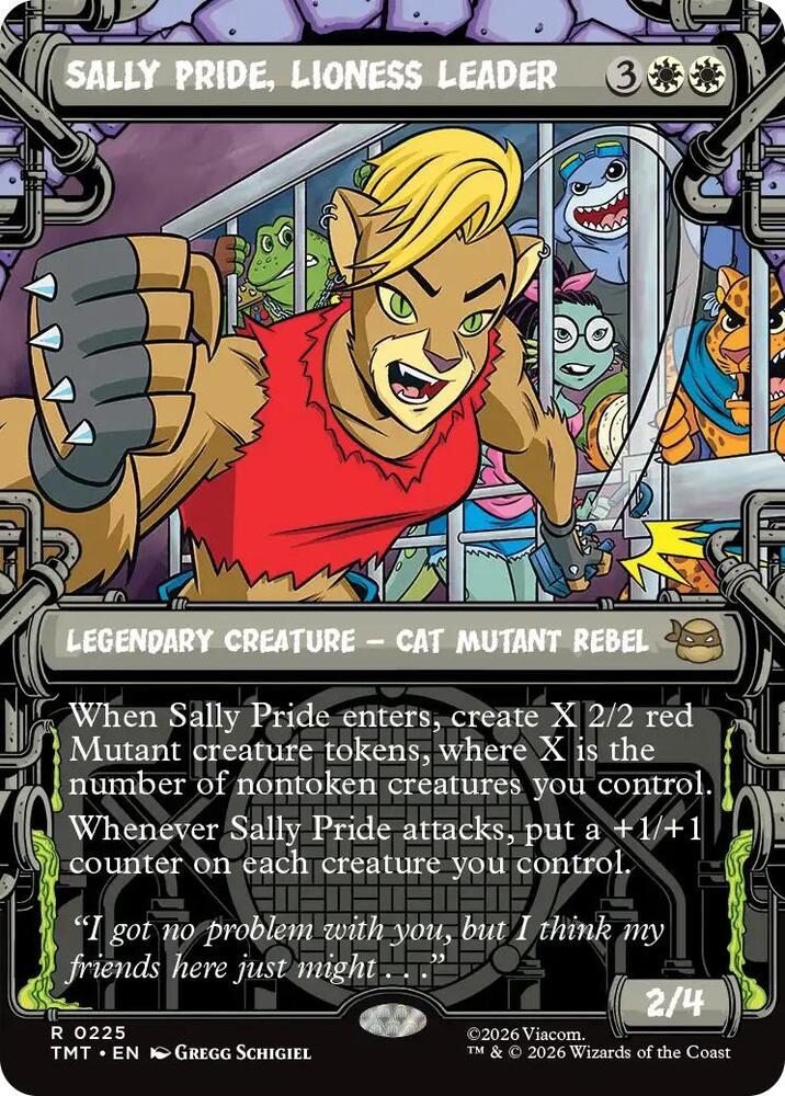 Sally Pride, Lioness Leader 225/190 (Teenage Mutant Ninja Turtles)  - Showcase Foil | Good Games Morley