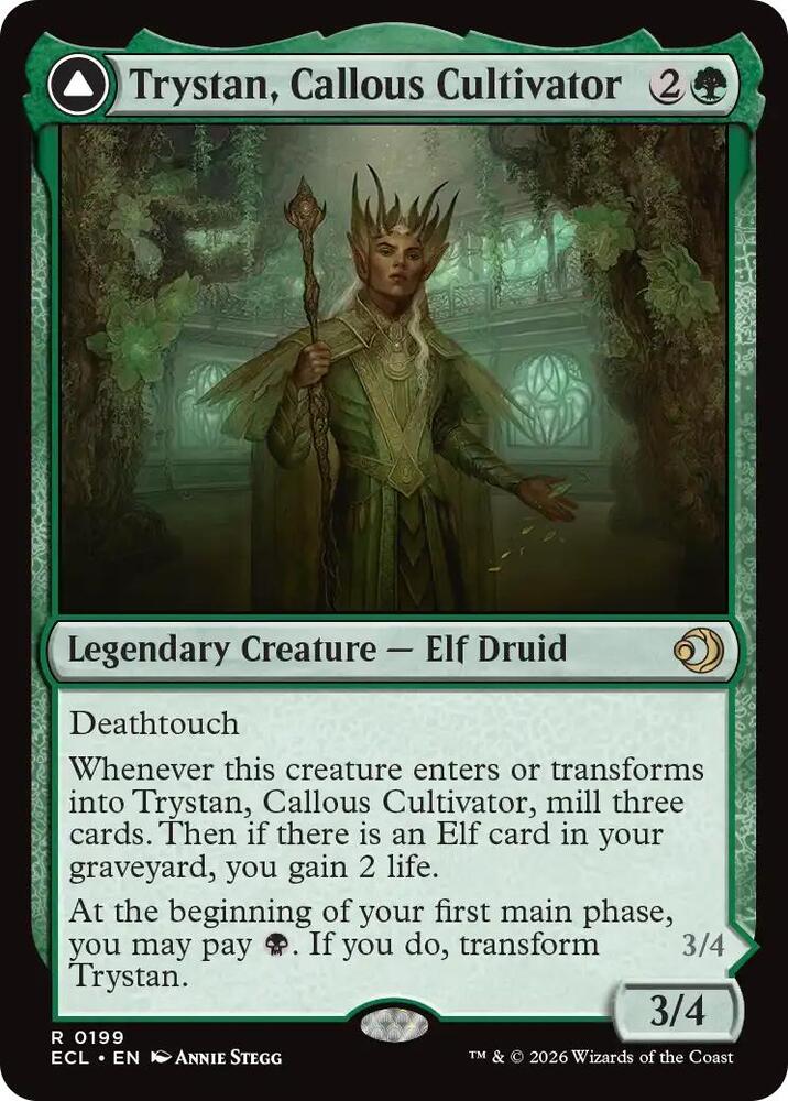 Trystan, Callous Cultivator // Trystan, Penitent Culler 199 (Lorwyn Eclipsed)  | Good Games Morley