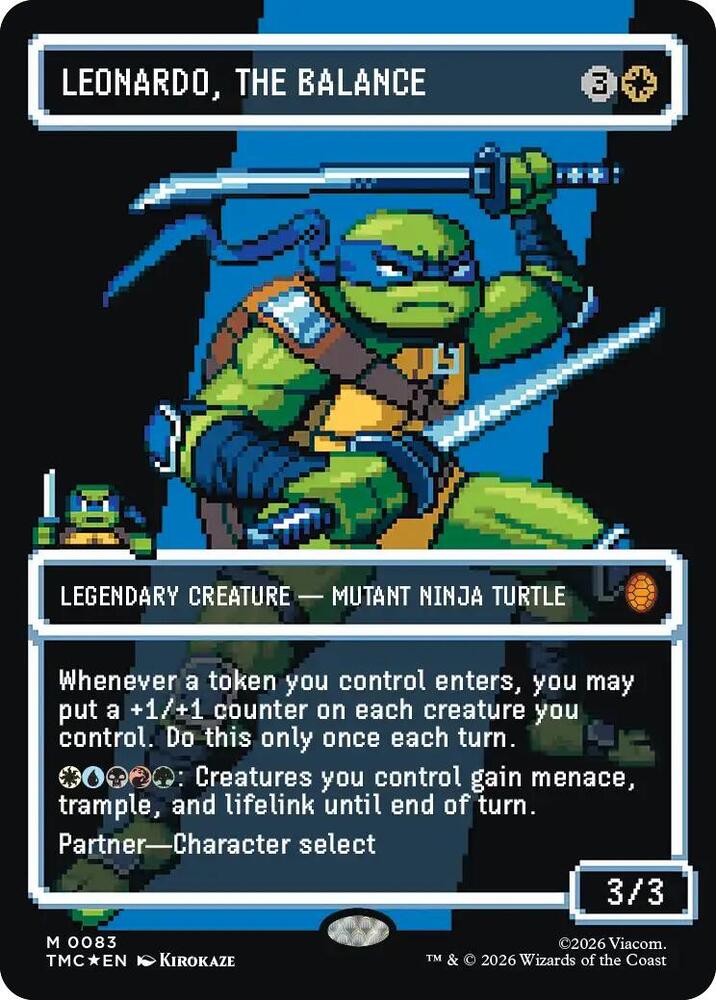 Leonardo the Balance Borderless  83/0 (Commander: Teenage Mutant Ninja Turtles)  - Surge Foil | Good Games Morley
