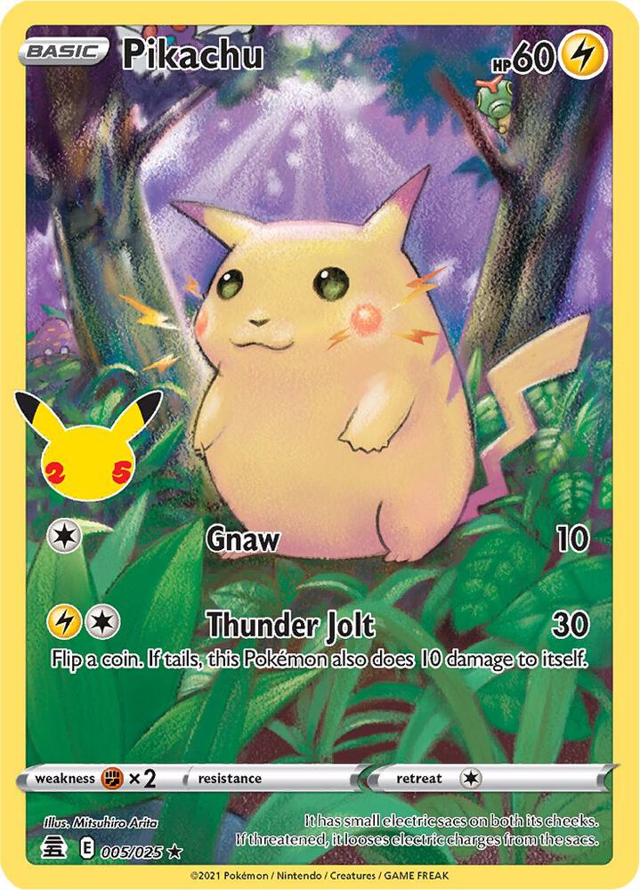 Pikachu 005/025 (Celebrations)  - Holofoil | Good Games Morley