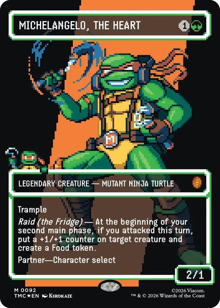 Michelangelo the Heart Borderless  92/0 (Commander: Teenage Mutant Ninja Turtles)  - Surge Foil | Good Games Morley