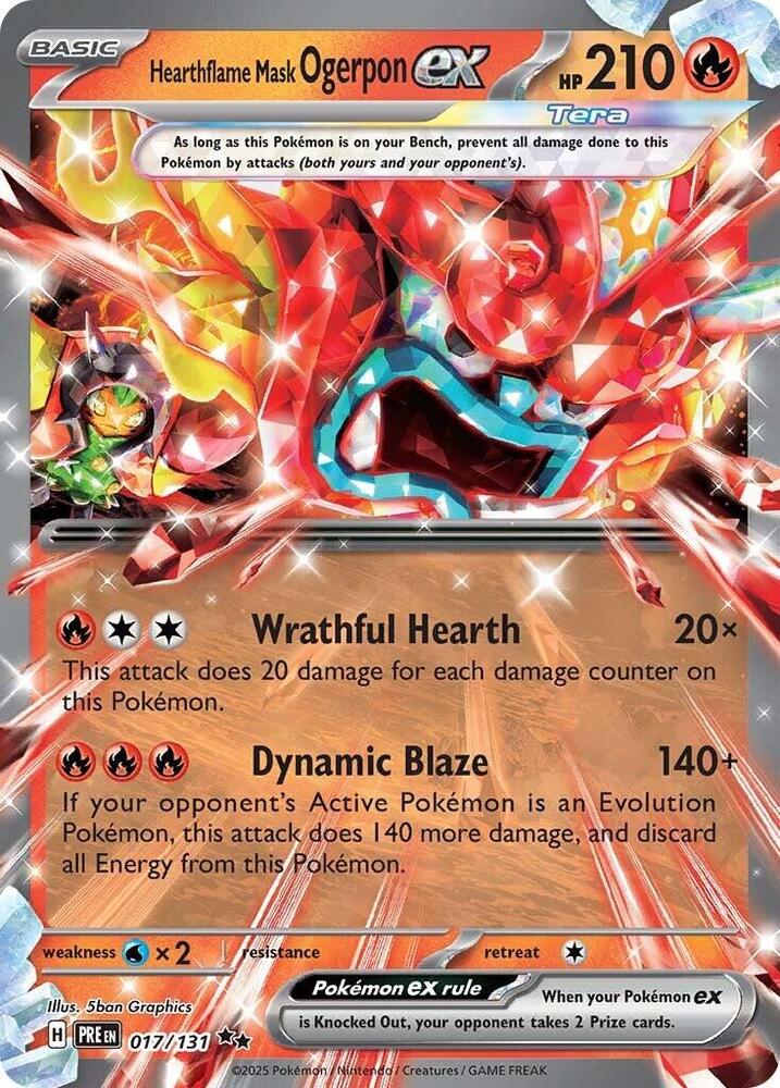 Hearthflame Mask Ogerpon ex 017/131 (SV: Prismatic Evolutions)  - Holofoil | Good Games Morley