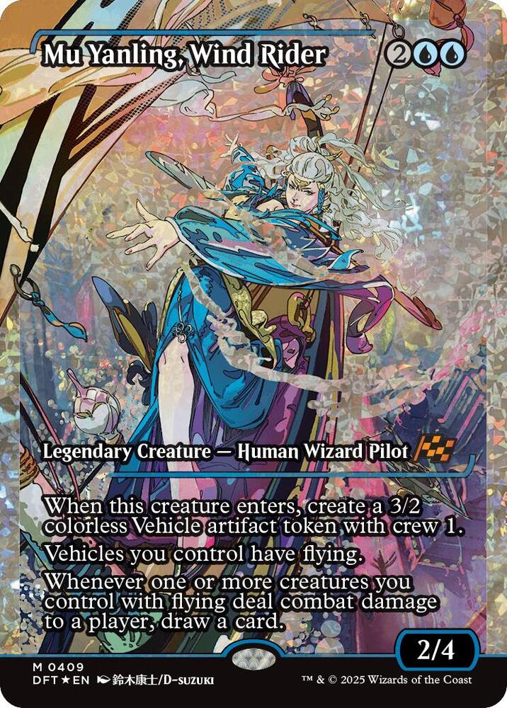 Mu Yanling, Wind Rider 409/291 (Aetherdrift)  - Showcase Fracture Foil | Good Games Morley