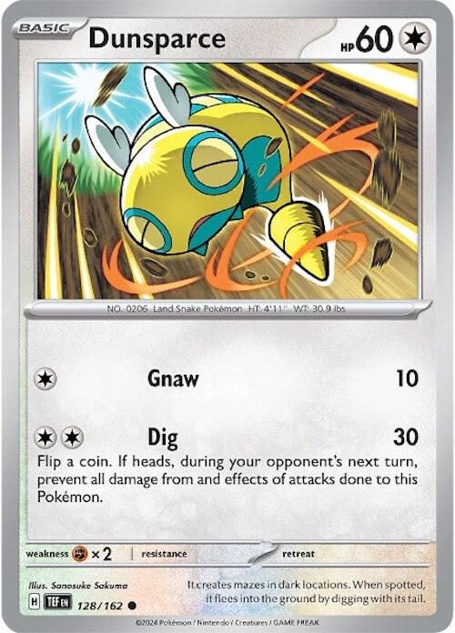 Dunsparce 128/162 (SV05: Temporal Forces)  - Reverse Holofoil | Good Games Morley