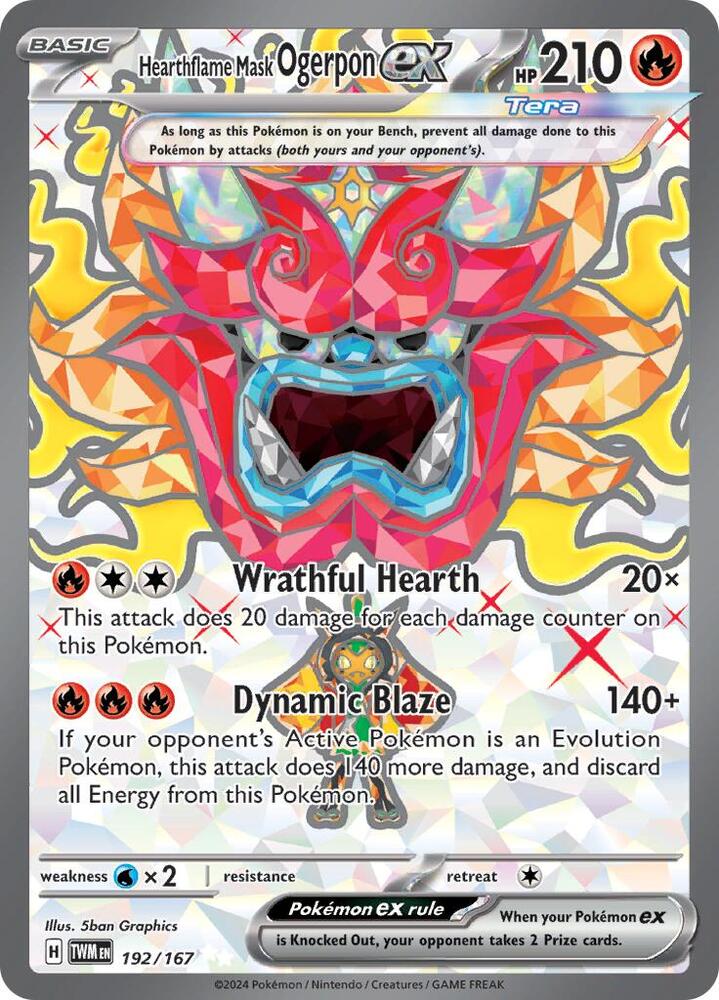 Hearthflame Mask Ogerpon ex 192/167 (SV06: Twilight Masquerade)  - Holofoil | Good Games Morley