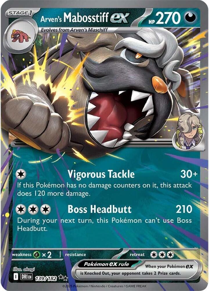 Arven's Mabosstiff ex 139/182 (SV10: Destined Rivals)  - Holofoil | Good Games Morley