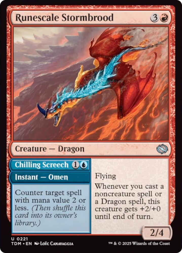 Runescale Stormbrood // Chilling Screech 221/291 (Tarkir: Dragonstorm)  | Good Games Morley