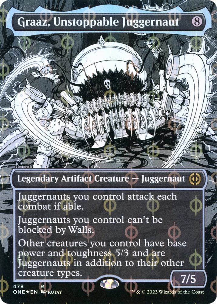 Graaz, Unstoppable Juggernaut 478/271 (Phyrexia: All Will Be One)  - Borderless Compleat Foil | Good Games Morley