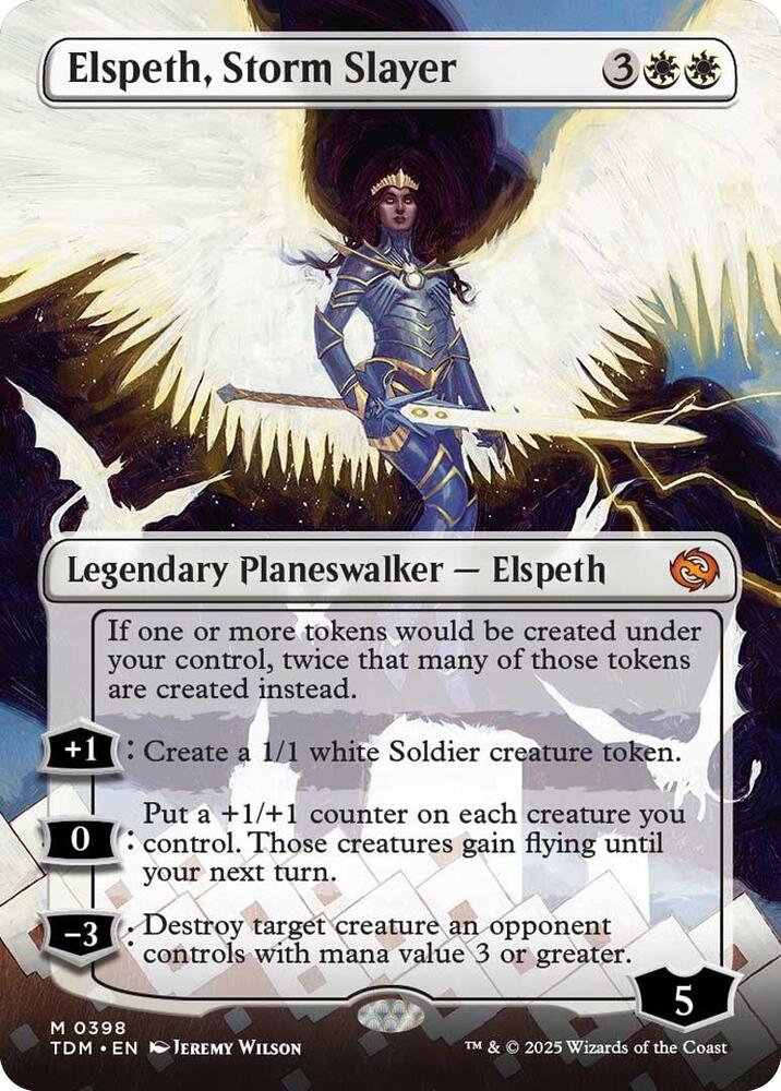 Elspeth, Storm Slayer 398/291 (Tarkir: Dragonstorm)  - Borderless Foil | Good Games Morley