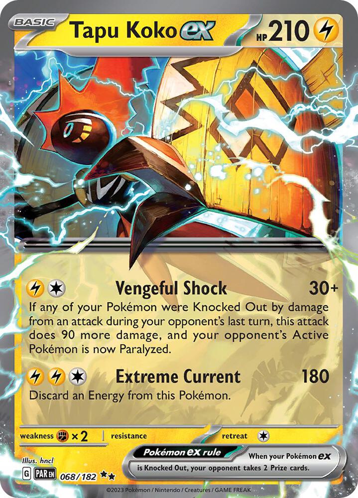 Tapu Koko ex 068/182 (SV04: Paradox Rift)  - Holofoil | Good Games Morley
