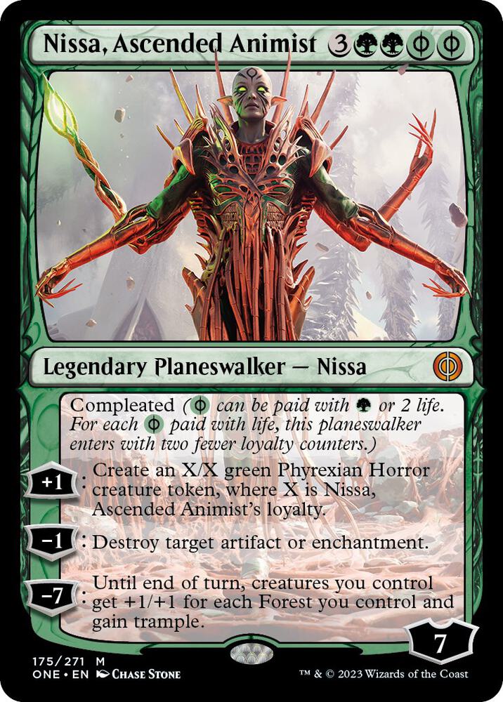 Nissa, Ascended Animist 175/271 (Phyrexia: All Will Be One)  - Foil | Good Games Morley