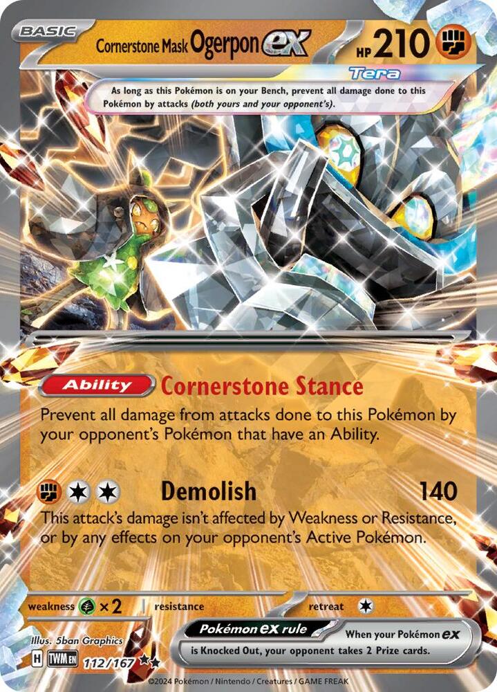 Cornerstone Mask Ogerpon ex 112/167 (SV06: Twilight Masquerade)  - Holofoil | Good Games Morley