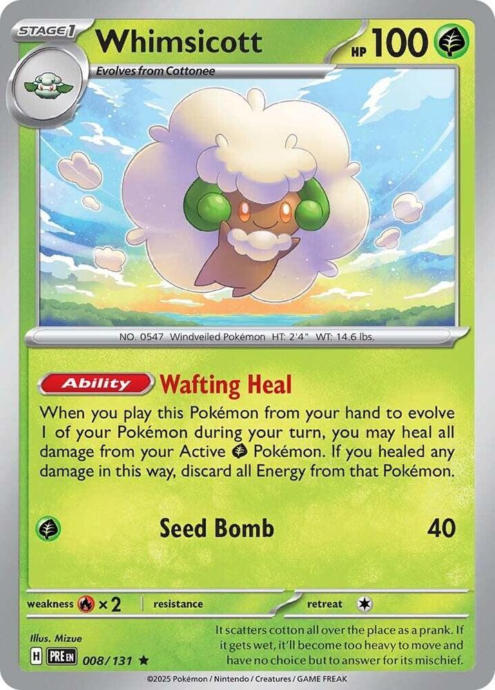 Whimsicott 008/131 (SV: Prismatic Evolutions)  - Holofoil | Good Games Morley