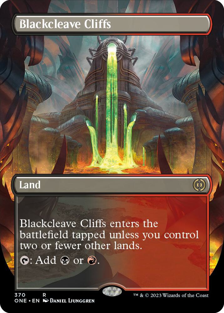 Blackcleave Cliffs 370/271 (Phyrexia: All Will Be One)  - Borderless Foil | Good Games Morley