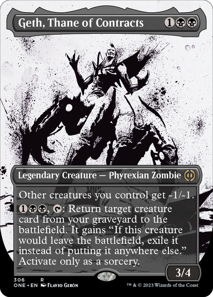 Geth, Thane of Contracts 306/271 (Phyrexia: All Will Be One)  - Borderless | Good Games Morley