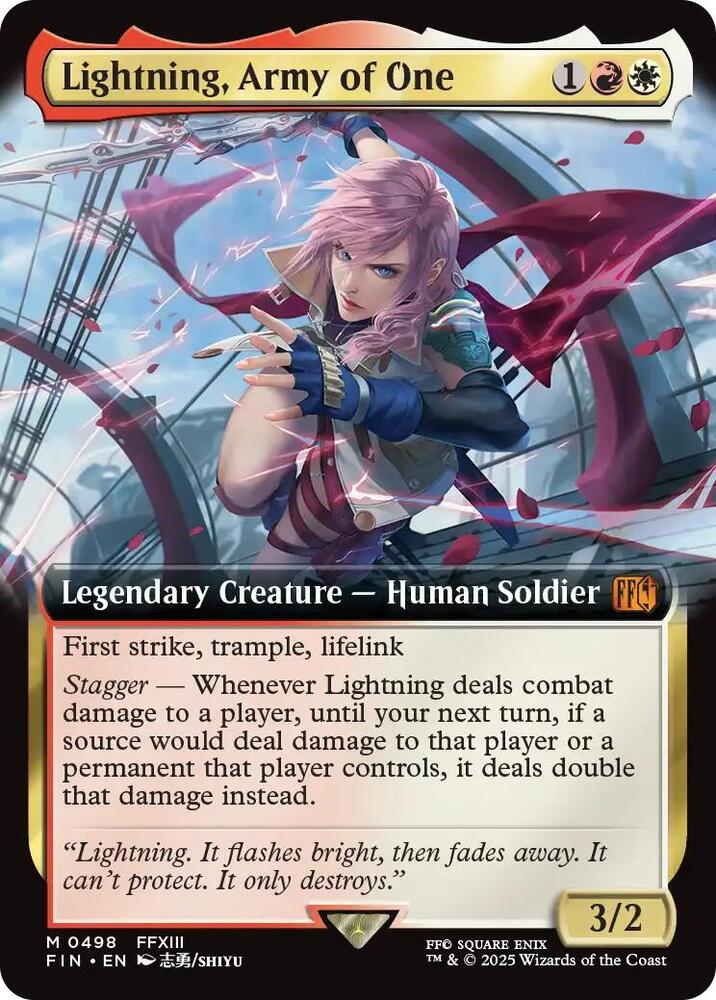 Lightning, Army of One 498/309 (FINAL FANTASY)  - Extended Art | Good Games Morley
