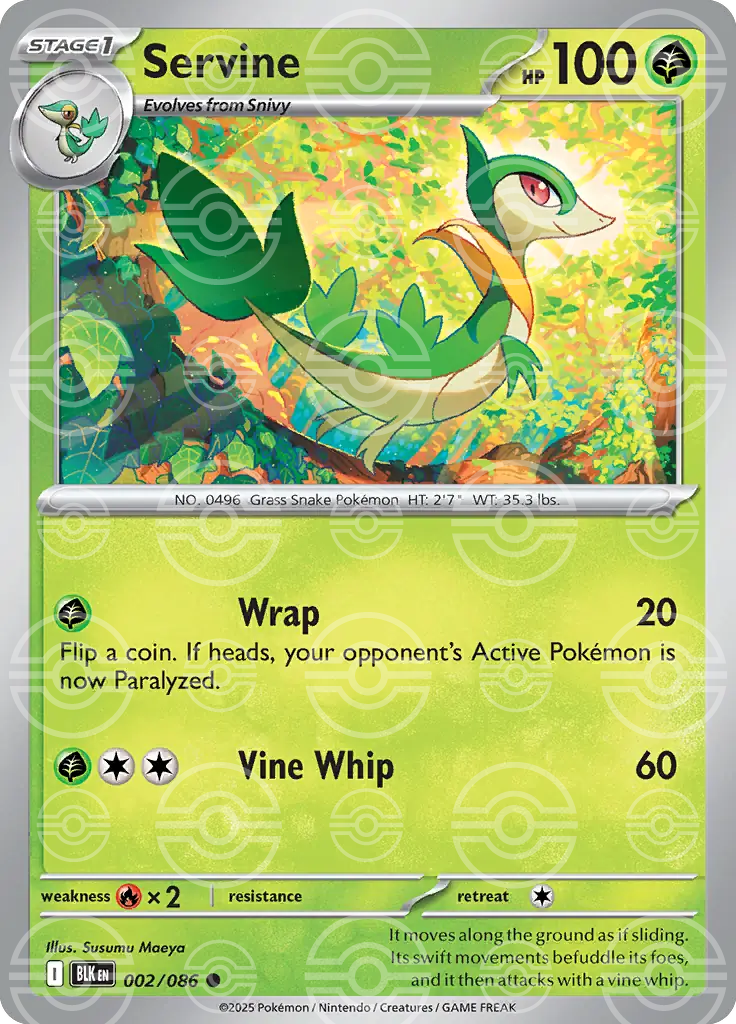 Servine 002/086 (SV: Black Bolt)  - Poke Ball Holofoil | Good Games Morley